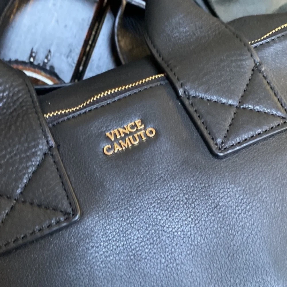 Vince Camuto Jayde Satchel‎ Black Leather Crossbody Bag